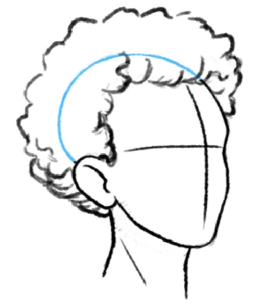 how to draw anime hair male curly